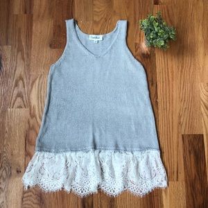 Sweater Tank Top with Lace